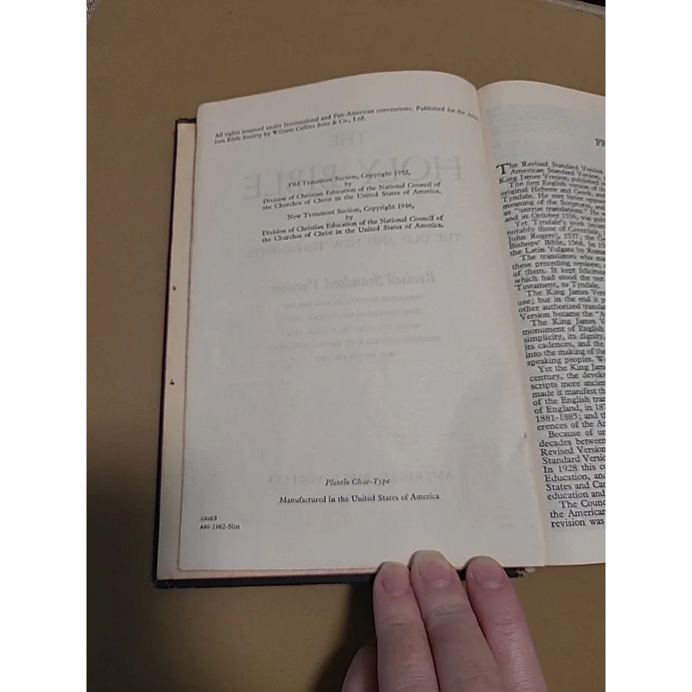 Holy Bible Revised Standard Version American Bible Society HC 1952